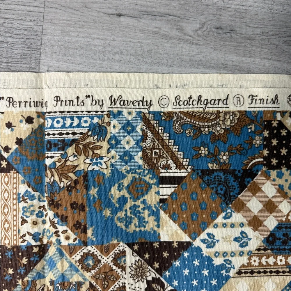 Vintage Perriwig Prints by Waverly Blue Brown Patchwork Quilt Pattern 5.5 Yards